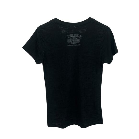 Biker Chic Harley-Davidson Women’s Burnout V-Neck Graphic‎ Tee Colorado 2011 XL - Picture 3 of 10